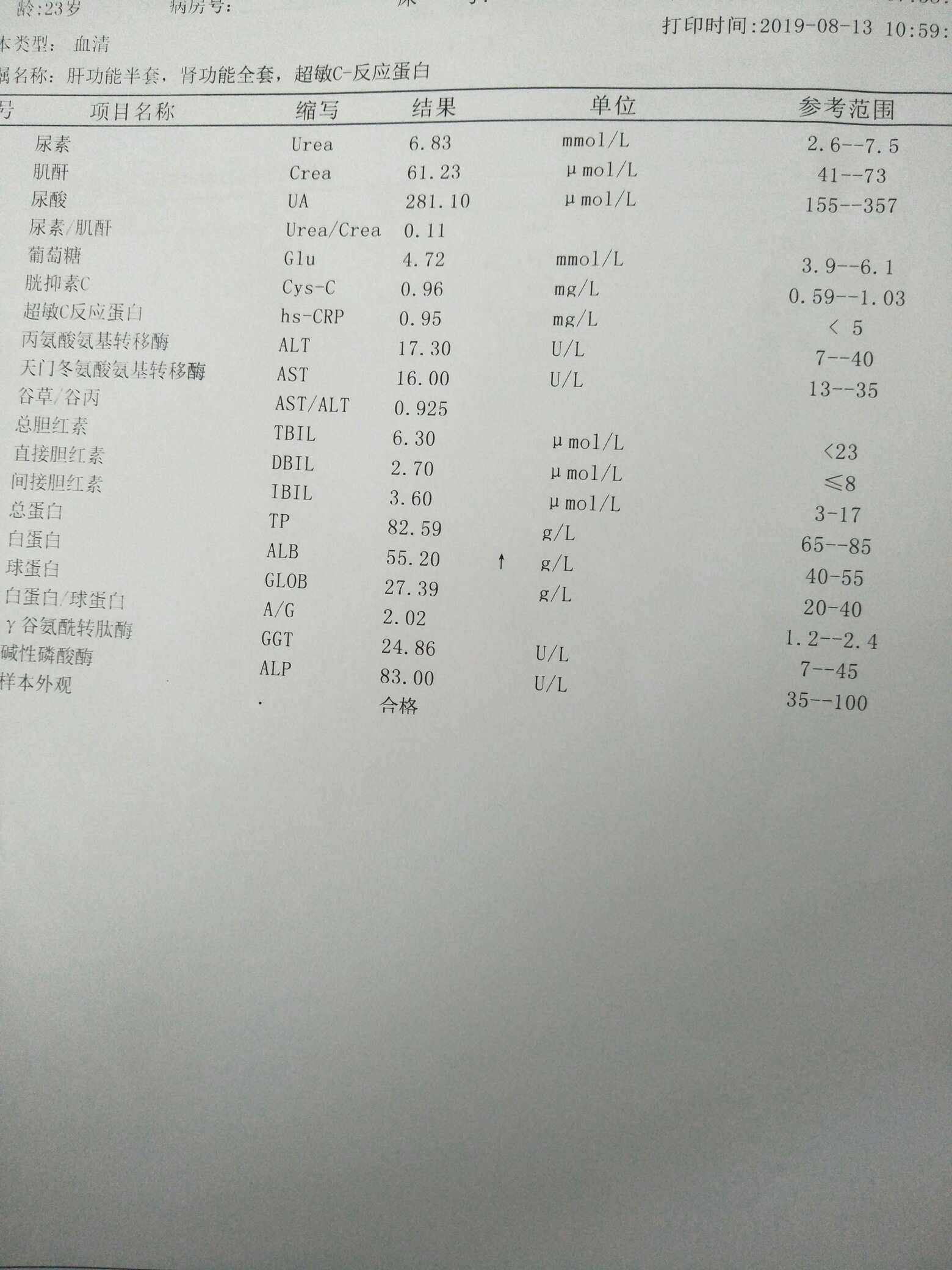 两个月宝宝肝功能指标分析